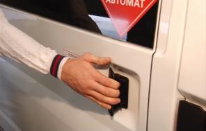 Mechanical door opening from outside Warning stickers Automatic rollback   Manual
