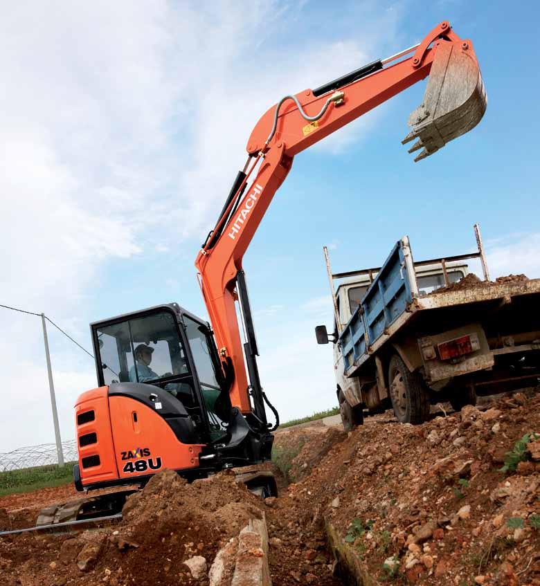 ZX48U-5 PERFORMANCE Like all new ZAXIS models, the mini excavator range has been designed to deliver high levels of productivity and reduced running costs.