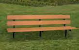 Trailside Bench Constructed using 2x6 plastic lumber profiles Choice of plastic molded legs or 1/4 steel legs Widest seat for added comfort 1 - One-Piece Plastic Molded Legs All plastic bench model.