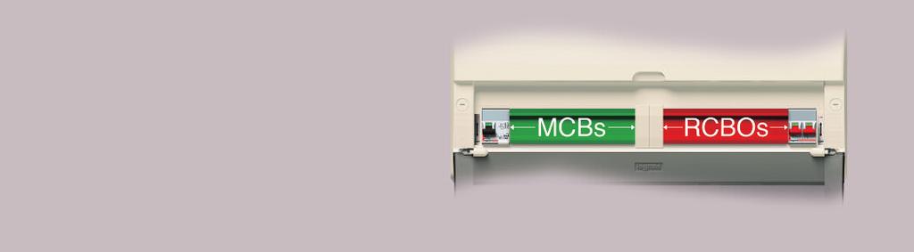 Dual RCD split load with dedicated main switch ways Select MCBs and RCBOs to complete