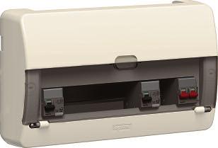 consumer units insulated, metal and accessories 6075 74 6075 54 6065 54 Dimensions (p. 9-11) Conform to BS EN 60439-3. Magnolia colour.