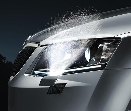 The integrated telescopic headlamp washers keep the headlamps