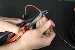 Attach red wire to the positive terminal of the battery and the green