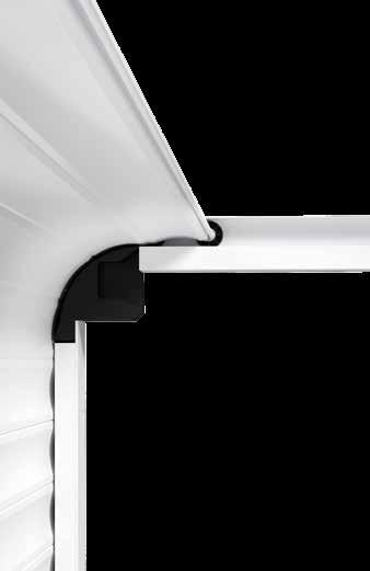 The door curtain compactly winds up into the lintel of the door opening, thus allowing you to use the ceiling for lamps or as an
