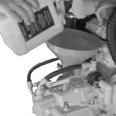 3 Filling gearbox with oil VD01161 22 27 VD01152 Fill the gearbox with oil. Check the oil level with the dipstick, see page 42.