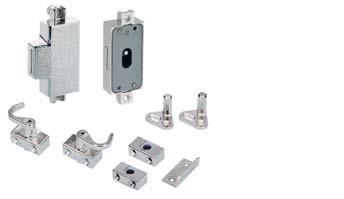 Locks with single key operation Espagnolette lock Espagnolette lock Locking right or left Nickel-plated Accessories, see page 2223 Keys / escutcheons, see pages 2219-2221 Set comprises: 1