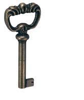 Locks with single key operation Keys and escutcheons Single key operation, burnished Key type 13 Length 70 mm