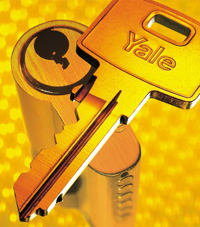 Patent Protection Yale Pro-Key technology is protected by a 20 year patent. The patented feature of the system is the interactive 7th pin on both the key-bow and within the cylinder itself.