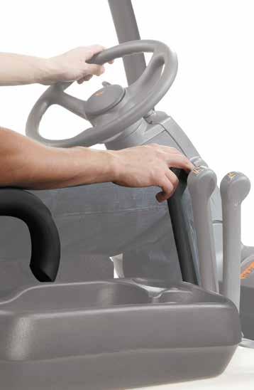 reach, identify and activate: Armrest that offers comfortable support Manual controls are easy to reach and require