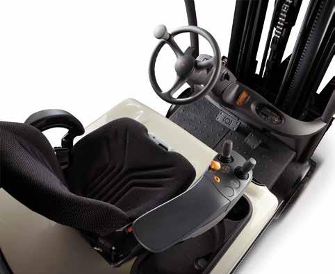 Dual-Axis Joystick Control Levers Fingertip Control Levers Crown's FlexSeat delivers a smooth and comfortable ride by