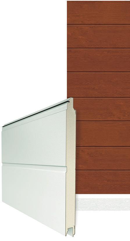 External surface of a panel Woodgrain Smooth Door leaf made from M-ribbed panels 2 standard colours 2 standard colours Пурпурно-красный.