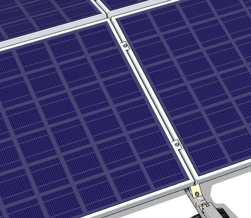 Placing solar panels When placing a solar panel, pay attention to the lip at the end of the carrier, which prevents