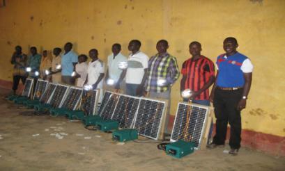 Street children in Bobo Dioulasso learn the basics of electrical installation and the construction of solar home systems