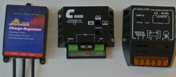 Each charge controller comes with an instruction manual describing how it is connected to the solar module, the battery and the lamps etc.