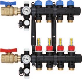COMPOSITE MANIFOLD FOR UP TO 5/8" PEX & PEX-AL-PEX TUBING, 2 12 LOOPS MrPEX Composite Radiant Manifold is made from a durable high performance glass filled plastic designed to withstand high