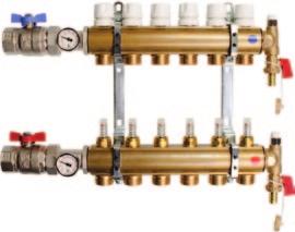 Manifolds 1 1/2" LARGE BRASS MANIFOLDS FOR 5/8" & 3/4" PEX & PEX-AL-PEX TUBING, 2 12 LOOPS MrPEX 1 1/2" Large Brass Manifolds are made from high-quality extruded brass and offered in 2 12 loop fully