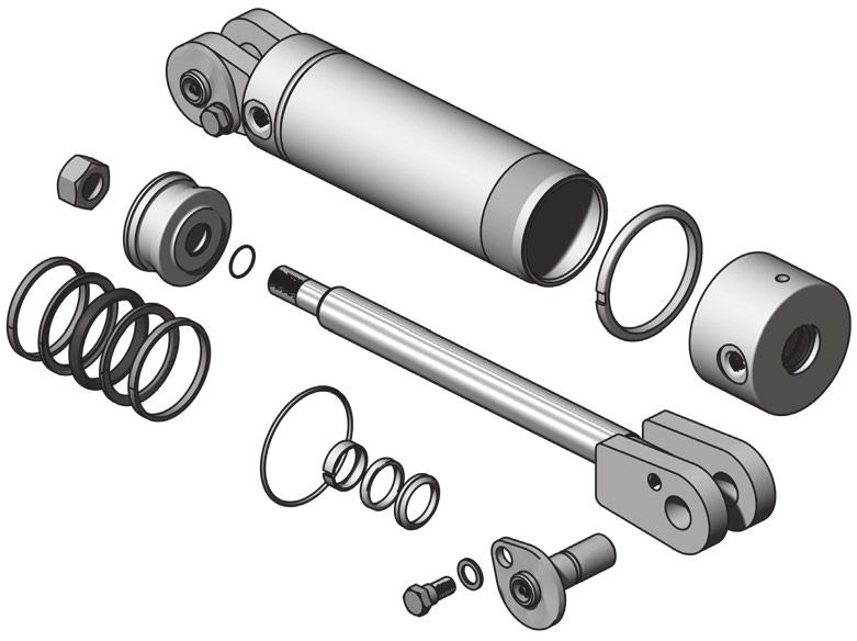 Service & Maintenance HYDRAULIC CYLINDER REPAIR When cylinder repair is required, clean off unit, disconnect hoses and plug ports before removing cylinder. DISASSEMBLY 1.