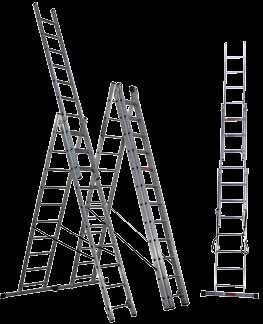 Dual Combi Ladder SUPer PrOFF LADDers 150KG Sturdy sidepieces 35 mm wide ergonomic steps EXTRA STURDY QUALITY High-impact plastic feet with great durabilty EXTRA WIDE 49 cm Step Ladder Extension