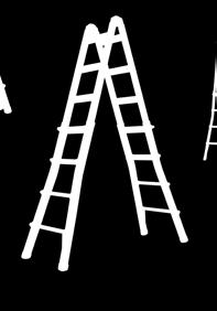 2 ladders in 1: Can be used as extension & step ladder. Minimal storage dimensions.