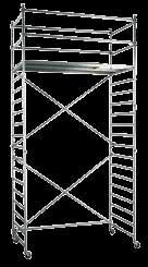 DOUBLe Towers Staggered hooks makes lengthwise extension without displacement possible. Pat. storm lock secures the platforms. Fits all types of scaffolds. Article No. 9900-4 Article No.