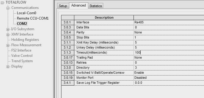 Figure 16 Advanced Tab Under the XMV Interface, the user will need to modify a few settings for XMV 2, the Foxboro IMV25 (Figure 17).