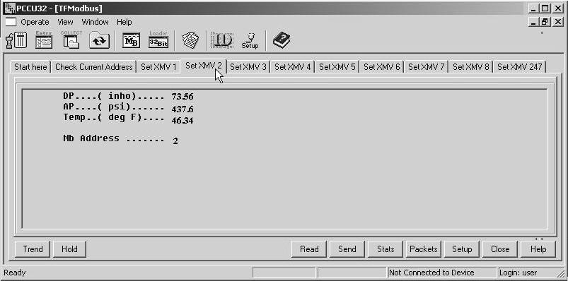 5C The next screen (Figure 9) enables the user to set and check the IMV25 Modbus address. Read the instructions on the initial Start Here tab.