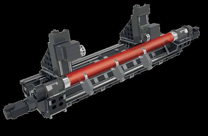 Machine highlights SP 63 The machine tool for machining of large shaft parts especially for transport, railway and mining industry The machine base consists of a massive cast-iron bedding Linear