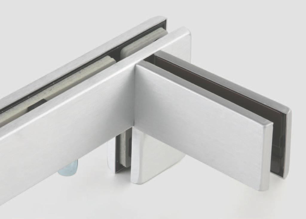 Fittings and door rails for toughened glass