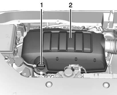10-6 Vehicle Care 1. Remote Negative ( ) Terminal. See Jump Starting on page 10-67. 2. Engine Compartment Fuse Block on page 10-29. 3. Radiator Pressure Cap (Out of View).