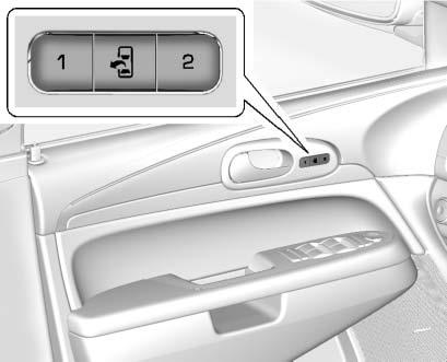 3-6 Seats and Restraints Memory Seats If available, the controls on the driver door are used to program and recall memory settings for the driver seat, outside mirrors, and power steering column (if
