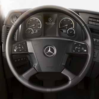 10.4 cm instrument cluster. With its numerous new functions and displays, the on-board computer presents all the key information quickly, comprehensively and clearly. Leather steering wheel.