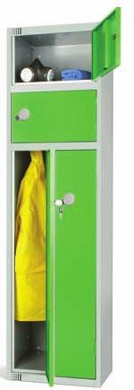 Supplied with a grey carcass. Clean & Dirty Locker 1845CD 450 x 1800 x 450 173 Two vertical hanging compartments to separate workwear and daywear.