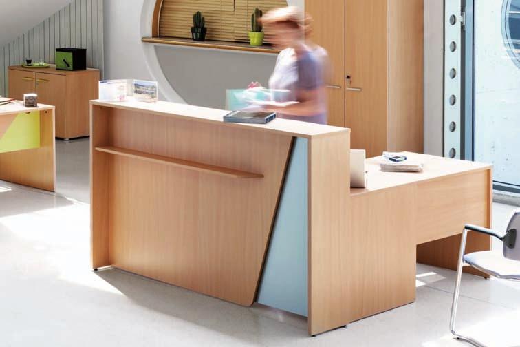 25mm Thick Tops RECEPTION Counter, Desk & Extension Stylish, complimenting beech finish reception units.