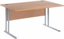 Cantilever Leg Straight Desk Silver finish, twin upright cantilever leg N3DS6060CB 600 600 725 135.