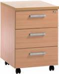 STORAGE Mobile Pedestals 25mm Thick Tops Silver Handles Locking Castors Folding Keys Metal Runners Under desk storage with matching cupboards and Bookcases to configure your own personalised storage