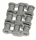TRIPLEX ROLLER CHAINS (STAINLESS STEEL) Main dimensions according to DIN 8187 g e e I 3 b 1 b 2 Connecting side k Chain Pitch Inner Inner Outer Roller Pin Transverse height tion over Plate Projec-