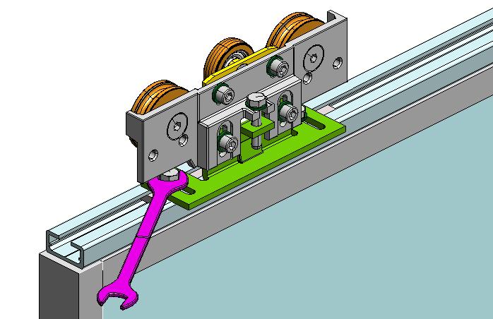 , using adequate screws. Securing on the floor Directly secure the sliding block to the floor, as shown in Fig. 14 ref., using adequate expansion plugs and screws. fig.