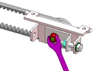 8A ADJUSTING BELT TENSION Make sure that the belt is not too loose or too taut. Belt tensioning procedure: Loosen the nut (Fig. 23 ref. ). Turn the screw and bolt (Fig. 23 ref. ) to tighten or loosen the belt.