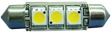 Warm White (MCF376BS30DWW) CCT/ Colour Light Output () : 97 Cool White (MCF376BS30DCW) CCT/ Colour Light Output () : 107 Festoon 42 mm, 3 s, SMD5050 : Millimetres Designed as a replacement for
