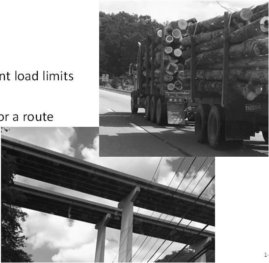 Truck Weights: Know Your Limits Workshop Session 1 Introduction Workshop Topics Types of routes with different load limits Legal truck weight capacity Determining weight limits for a route Examples
