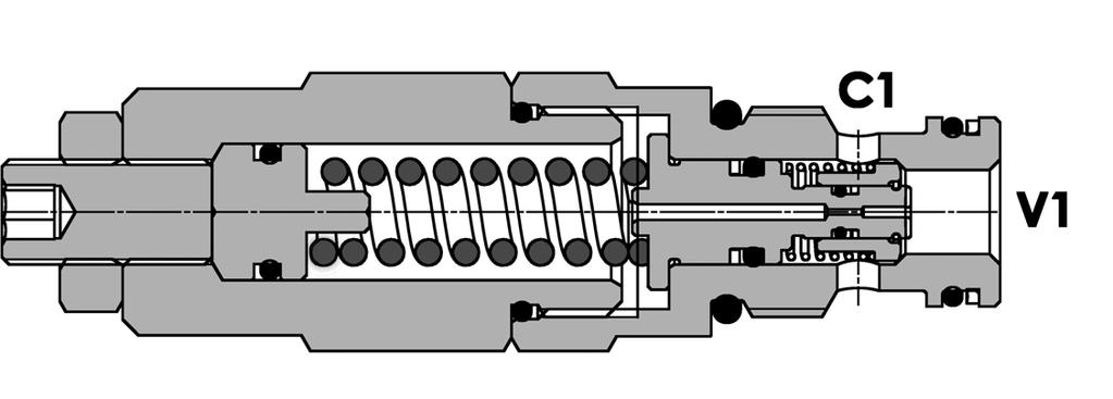 FPSQ-A-25-C-P-35 B 265/1 Valvola di sequenza ad area differenziale con ritorno libero, a cartuccia Differential piston sequence valve, free reverse flow, cartridge version Rev.