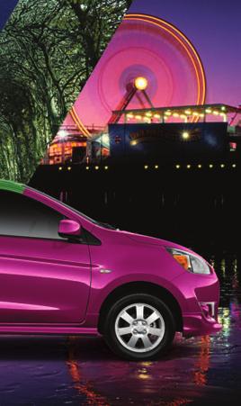 INTRODUCING THE ALL-NEW 2014 MITSUBISHI MIRAGE From its carefully sculpted stylish exterior to its fuel-sipping 44 mpg, 1 the all-new 2014 Mitsubishi Mirage is full of unexpected features designed to