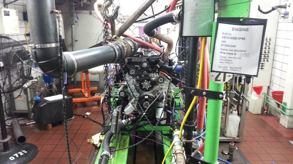 Engine Installation Engine installed on CVS dedicated skid Pressure and temperature instrumentation installed at