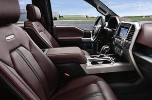 bucket seats with Active Motion, flow-through center console and floor shifter PLATINUM SuperCrew 4x4. Leather-trimmed interior in Dark Marsala. Available equipment.