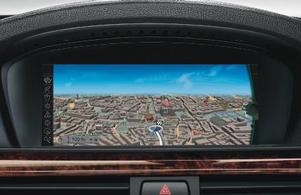 Navigation system features a highresolution, glare-free monitor.