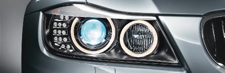 on 328i and 328i xdrive) Also shown in the redesigned headlight cluster: vertically layered LED turn-signal indicators, included as standard, offer quicker, heightened visibility.