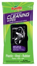 WIPES & TURTLE WAX WIPES: T-490W CLEANING Great for cleaning the dashboard, console, seats most vinyl, plastic, and rubber surfaces Specially designed wipe for
