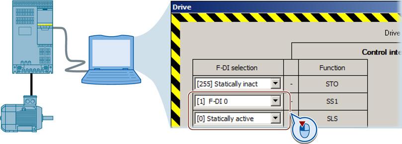 2.3 Safely limiting velocity or speed 2.3.3 Commissioning the "Safely reduced speed" function using STARTER You enable the "Safety Integrated" function "Safely Limited Speed" using STARTER.