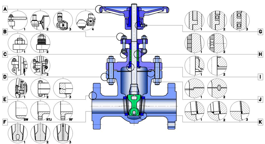 API GATE VAVE C 09 Technical escription Material specification Steel gate valves are esigne an manufacture to ensure maximum urability an reliability. Valves meet requirements of API, API D an ASME B.