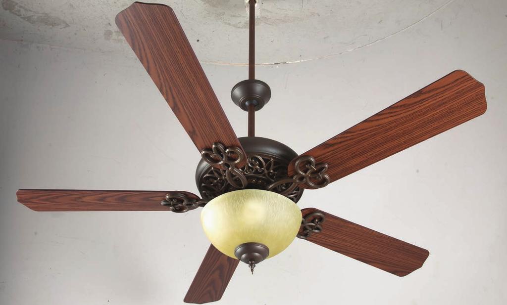 190 Aged Bronze Textured Cecilia Unipack with 52" Contractor's Design Dark Oak s and Tea-Stained Bowl Light Kit Model.... CCU52AG.... BCD52-DOK Light.